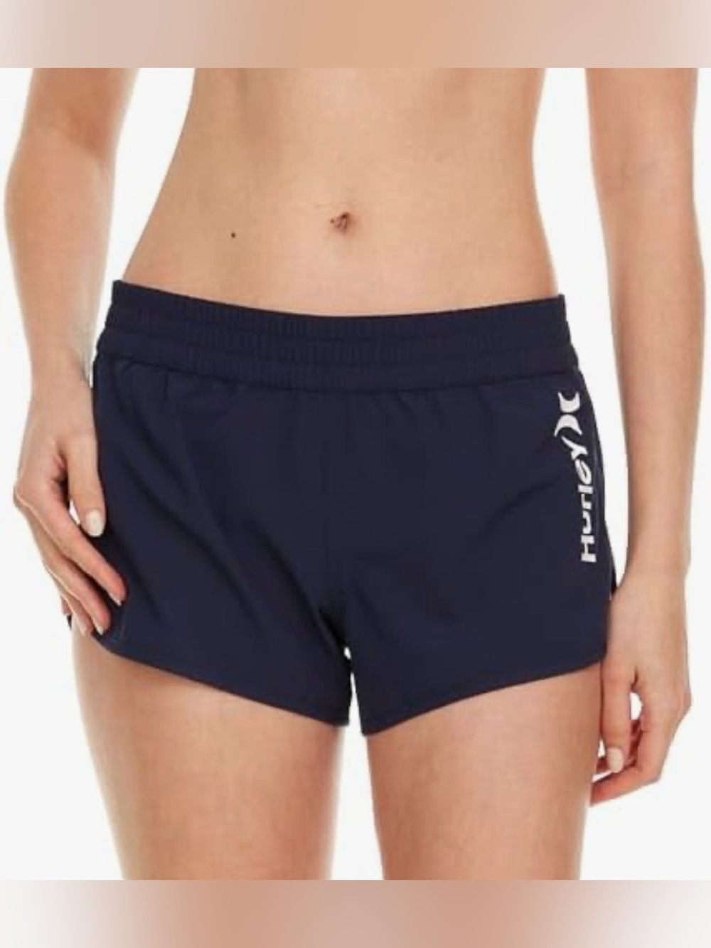 Hurley Navy Blue Athletic Running Shorts with White Logo size M - Picture 2 of 7
